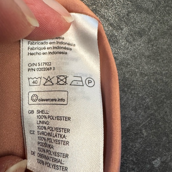 Peachy Pink Mini Sundress with V-Neck Flutter Sleeves - Picture 5 of 5